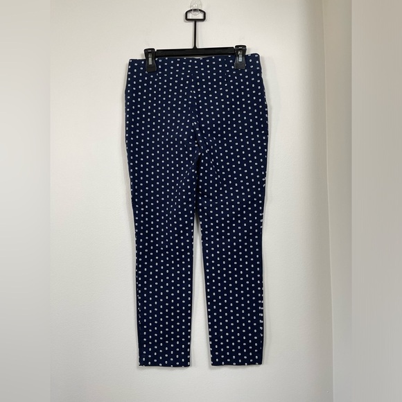 So Slimming Brigitte Circle-Print Ankle Pants Cotton Work Career Size 00 - Picture 7 of 12